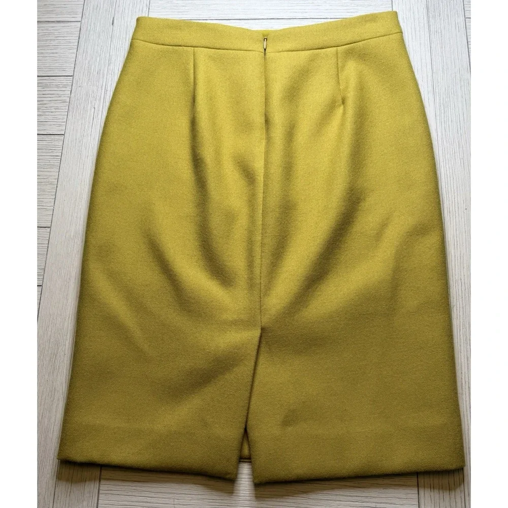 J Crew No 2 Pencil Skirt‎ Mustard Yellow 100% Wool Lined Sz 2. Classic. Workwear